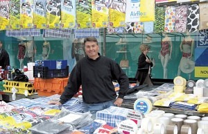 Mark Strutton selling household and fancy goods Romford Market