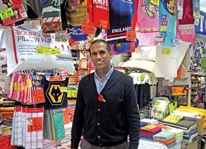 Jay Sandhu of Sedgemoor Textiles Bilston Market