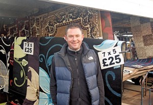 Paul Atkin of The Rug Stall Bilston Market