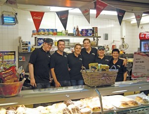 Richard Bagguley (2nd in from left) of Terry’s Bar Hanley Market