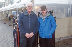 Bill Byrne & James Mawson, who are looking after the stall while the owner Andrew Byrne is away (Bill’s son) Keswick Market