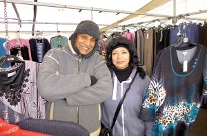 Mr & Mrs Amin selling ‘Ladies Fashions’ Earlestown Market