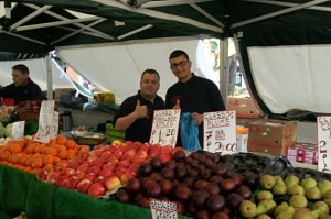 Ben Pollards of Pollards Quality Fruit Veg Leek Market.