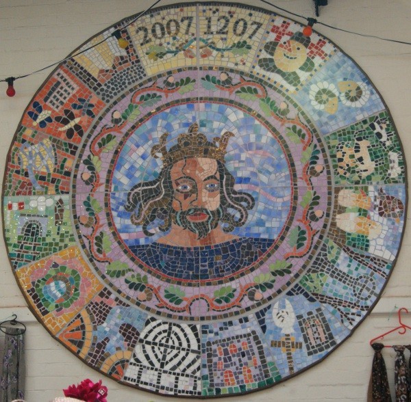 The commemorative wall mosaic celebrating Leek’s 800 year old market Charter